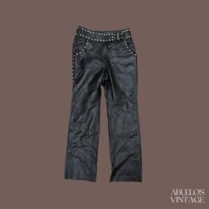 Harley-Davidson Leather Pants | Black Studded | Size 6 | Vintage